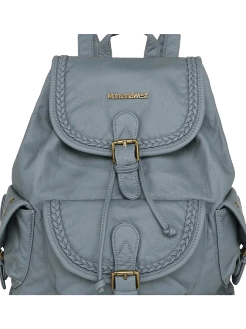 MONTANA WEST MWC043A-9110JN BACKPACK Vintage Woman pu Leather with Braided Trim